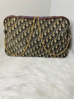 Dior Navy Monogram Trotter/Oblique Diorissmo Messenger Crossbody Bag. Authentic